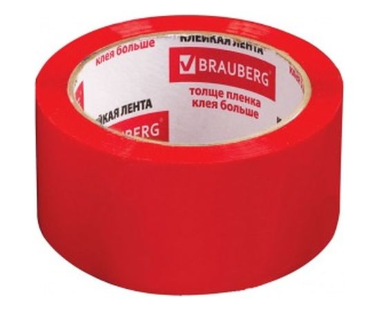 Клейкая лента BRAUBERG 48 мм х 66 м, упаковочная, КРАСНАЯ, 45 мкм, 440074 – изображение 2