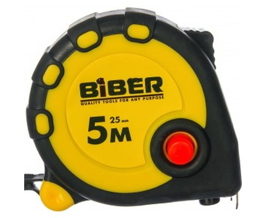 Рулетка (обрезиненный корпус, 5 м х 25 мм) Biber STANDART 40093 тов-173012 – изображение 2