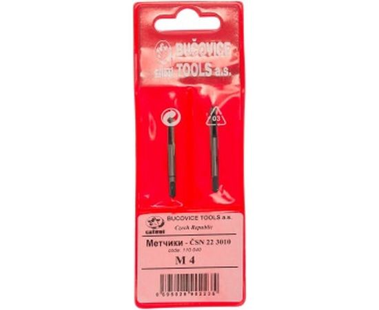 Набор метчиков из 2-х шт. M 4 шаг 0.7 мм Bucovice Tools 110040 – изображение 2
