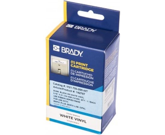 Лента 19.05мм/6.4м винил, черный на белом Brady M21-750-595-WT brd142797 – изображение 3
