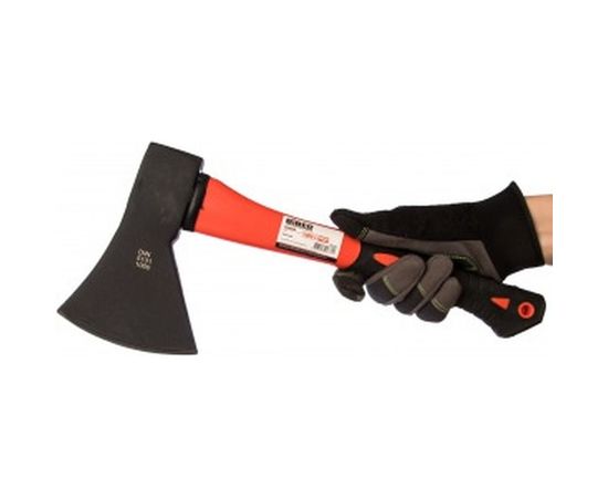Кованый топор с фибергласовой обрезиненной ручкой, 1 кг Biber Профи 85123 тов-085217 – изображение 3