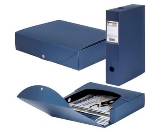 Архивный короб Energy, пластик, 7 см , разборный, синий BRAUBERG 231539 – изображение 3