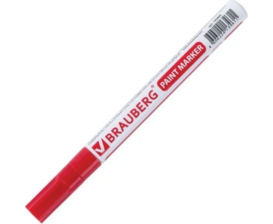 Лаковый маркер-краска 1-2 мм, красный, нитро-основа, алюминиевый корпус BRAUBERG 150865 – изображение 3