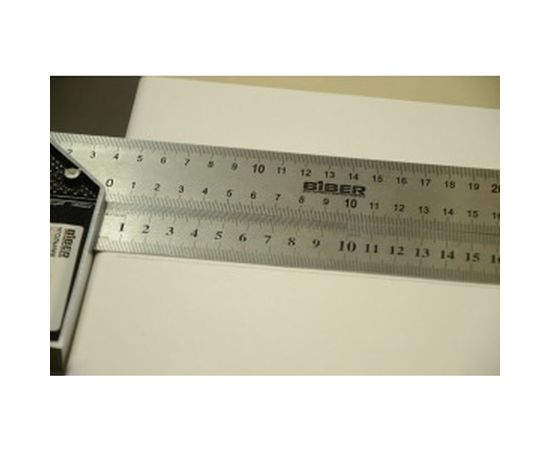Столярный угольник из нержавеющей стали с гравировкой, 250 мм Biber ПРОФИ 40625 тов-093465 – изображение 3