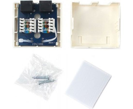 Розетка Cablexpert NA218 RJ-45 кат.6 внешняя 2 порта, 110&amp;Krone NA218 – изображение 3