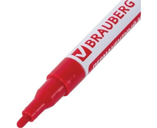Лаковый маркер-краска 1-2 мм, красный, нитро-основа, алюминиевый корпус BRAUBERG 150865 – изображение 5