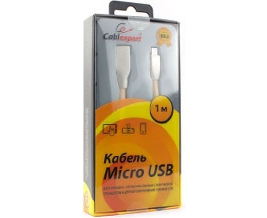 Кабель USB 2.0 Cablexpert, AM/microB, серия Gold, длина 1м, блистер, золотой CC-G-mUSB01Gd-1M – изображение 2