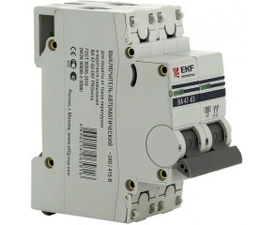 Автоматический двухполюсный выключатель EKF 32А С ВА47-63 4.5кА PROxima mcb4763-2-32C-pro 6599404 – изображение 2