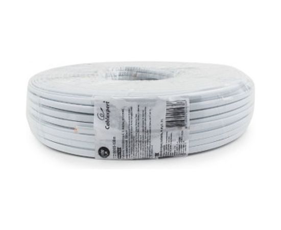 Телефонный кабель Cablexpert 4 жилы, плоский, многожильный, 100 м, белый TC1000S-100m – изображение 2