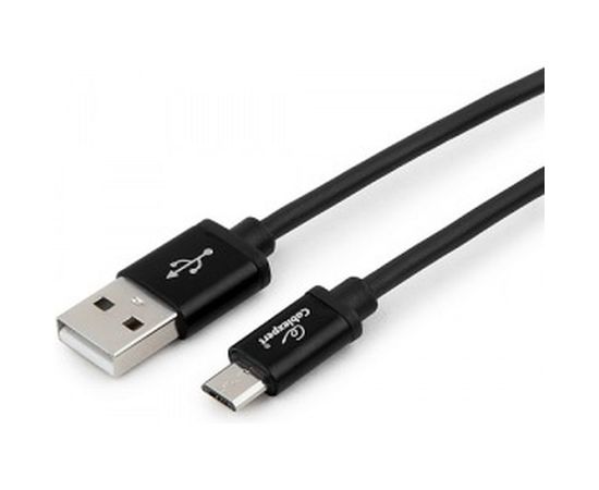 Кабель Cablexpert USB 2.0 AM/microB, серия Silver, длина 1 м, черный, блистер CC-S-mUSB01Bk-1M – изображение 2
