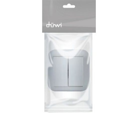 Двухклавишный выключатель Duwi, скрытой проводки, серия Basis, белый 26463 7 – изображение 2