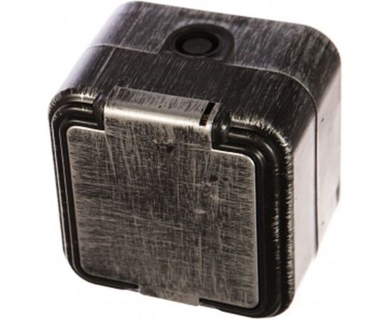 Розетка duwi о/п с з/к 1-местная серия Palazzo с крышкой IP54, серебро патина 26457 6 – изображение 2