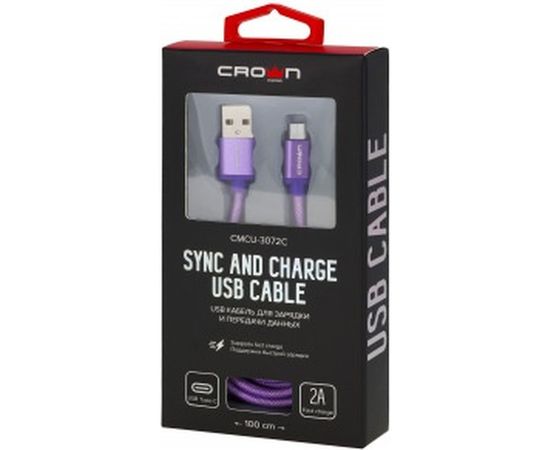 Кабель CROWN USB - USB Type-C CMCU-3072C violet CM000002126 – изображение 2