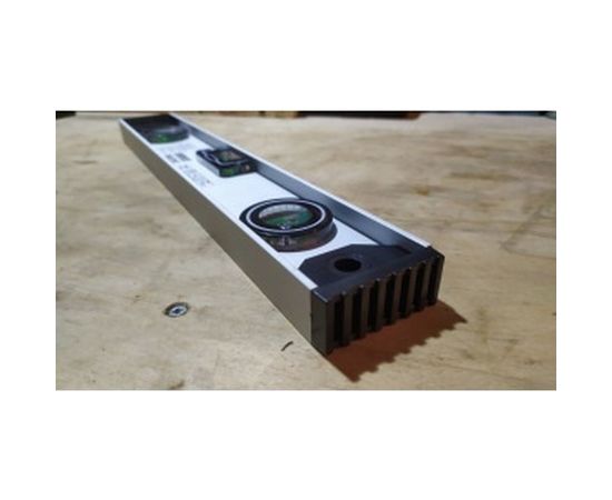 Двутавровый ударопрочный уровень 400 мм, 3 глазка Biber Профи 40301 тов-084722 – изображение 2