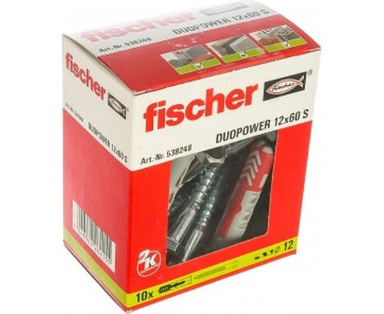 Дюбель с шурупом Fischer DUOPOWER 12X60 S 10 штук 538248 – изображение 2