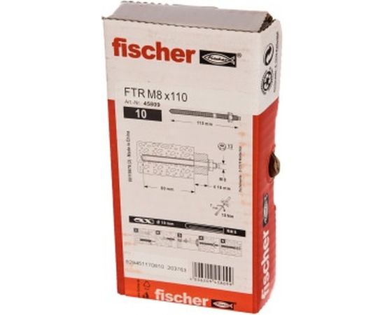 Металлическая шпилька Fischer FTR M8X110 10 шт 45809 – изображение 2