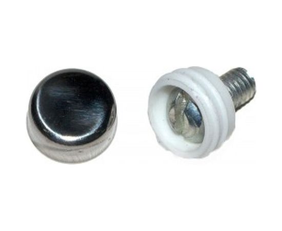 Крепеж номерного знака DolleХ, с заглушкой-колпачком, хром, KNV-01 – изображение 2