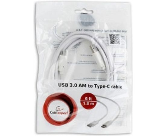 Кабель USB Cablexpert USB3.0 AM/USB Type-C, 1.8м, белый, пакет CCP-USB3-AMCM-6-W – изображение 3