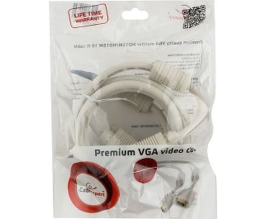 Кабель VGA Premium Cablexpert, 15M/15M, 3.0м, двойная экранировка, ферритовые кольца, пакет CC-PPVGA-10 – изображение 3