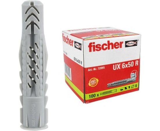 Универсальный дюбель с буртом Fischer UX 6X50 R 100 шт 72095 – изображение 3