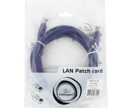 Патч-корд Cablexpert UTP PP12-3M/V кат.5e, 3м, литой, многожильный фиолетовый PP12-3M/V – изображение 3