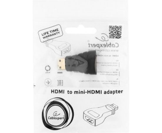 Переходник Cablexpert HDMI-mini HDMI, 19F/19M, золотые разъемы, пакет A-HDMI-FC – изображение 3