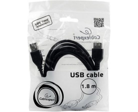 Кабель-удлинитель Cablexpert USB2.0 Pro AM/AF, 1.8м, экран, черный, пакет CCP-USB2-AMAF-6 – изображение 3