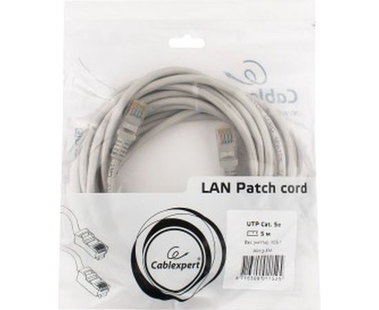 Патч-корд Cablexpert UTP PP12-5M кат.5e, 5м, литой, многожильный серый PP12-5M – изображение 3