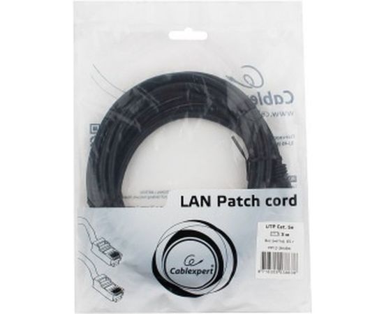Патч-корд Cablexpert UTP PP12-3M/BK 5e, 3м, литой, многожильный чёрный PP12-3M/BK – изображение 3