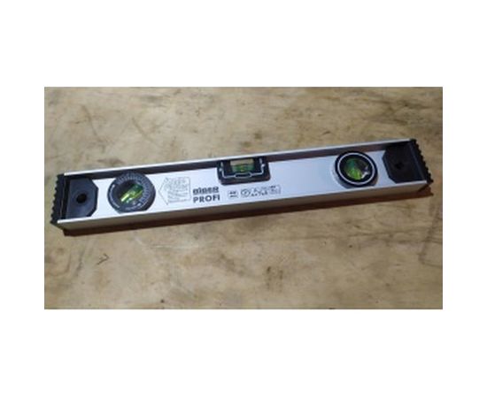 Двутавровый ударопрочный уровень 400 мм, 3 глазка Biber Профи 40301 тов-084722 – изображение 4