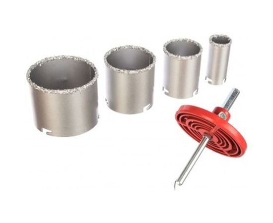 Набор корончатых сверл с карбидным напылением (6 предметов; 33-83 мм) Biber 75790 тов-039560 – изображение 4