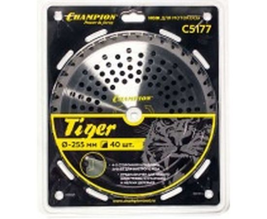 Нож с зубцами из твердого сплава Tiger (40 зубьев, 255х25,4 мм) CHAMPION C5177 – изображение 2