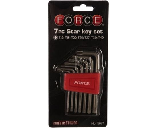 Набор Г-образных ключей с внешней звездочкой FORCE Т10-Т40 7 предметов 5071 – изображение 2