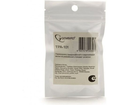 Переходник питания Gembird с вилки EU,US в RU TPA-101 – изображение 2