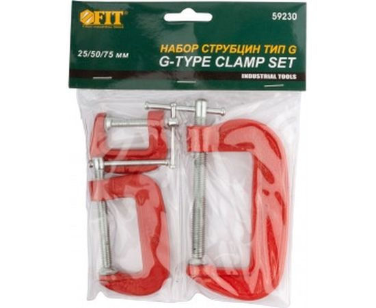 Набор струбцин тип G FIT 59230, 25,50,75 мм – изображение 3