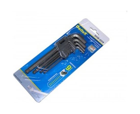 Набор Г-образных ключей DolleX 9 шт. 1,5-10 мм с шаром, L=180mm SHB-009 – изображение 3