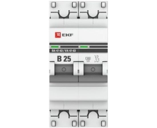 Автоматический выключатель EKF 2P 25А (В) 4,5kA ВА 47-63 PROxima mcb4763-2-25B-pro – изображение 3