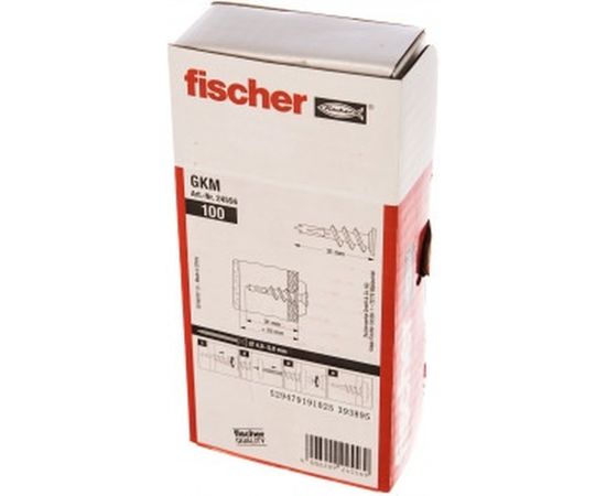 Металлический дюбель по гипсокартону Fischer GKM 100 шт 24556 – изображение 4