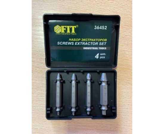 Набор двусторонних экстракторов, сталь S2, 4 штуки FIT IT Профи 36452 – изображение 6