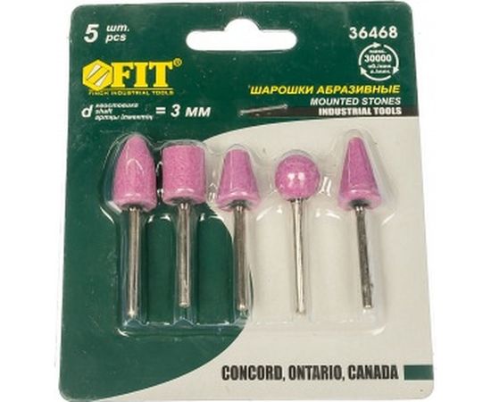 Шарошки абразивные для фигурных отверстий по металлу&nbsp;5 шт. FIT 36468 – изображение 2