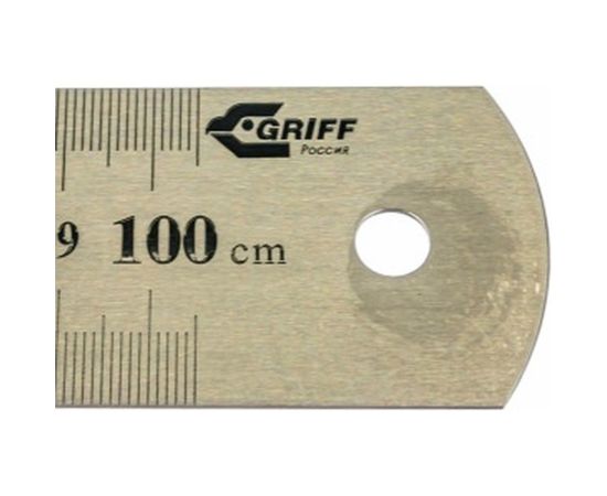 Линейка металлическая с двусторонней шкалой 1000х39мм GRIFF D112020 – изображение 2