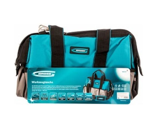 Сумка для инструмента GROSS Handwerker, 26 карманов, пластик, дно, наплечный ремень 90272 – изображение 4