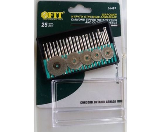 Шарошки и круги отрезные с алмазным напылением 25 шт. FIT 36487 – изображение 4