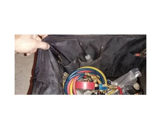 Сумка для инструмента GROSS Handwerker, 42 кармана, пластик, дно, наплечный ремень 90273 – изображение 7