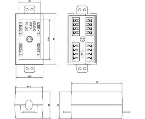 Проходной адаптер (coupler), Dual IDC, категория 5e, 4 пары Hyperline CA-IDC-C5e-WH 23533 – изображение 2