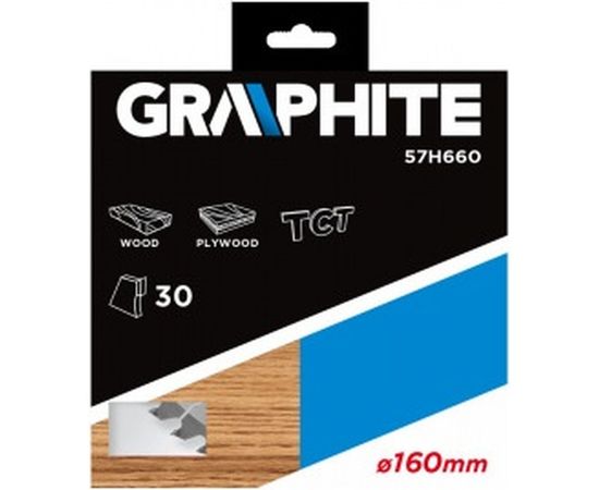 Диск отрезной по дереву (160x30 мм; 30 зубьев) GRAPHITE 57H660 – изображение 2