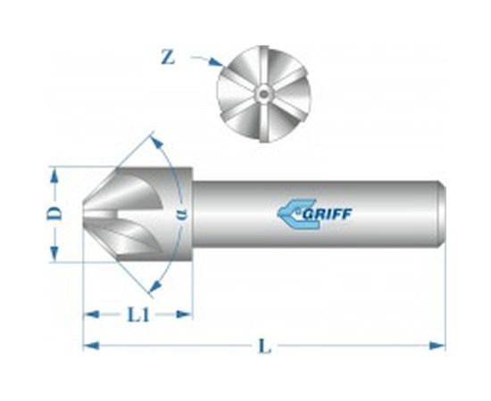 Зенковка (90 град; 6 мм; Р6М5; ц/х) GRIFF a400025 – изображение 2
