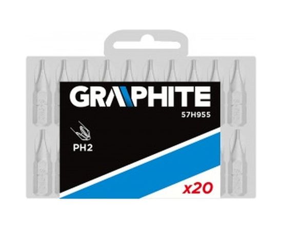 Бита (20 шт; PH2; 25 мм; 1/4) GRAPHITE 57H955 – изображение 2