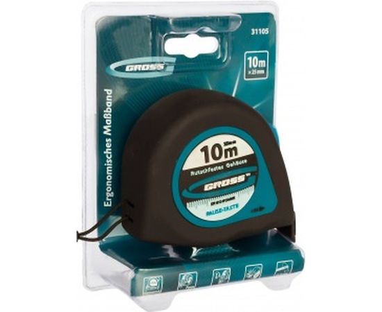 Рулетка 10 м x 25 мм GROSS Ergonomisch 31105 – изображение 2