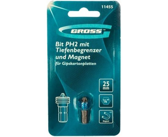 Бита с ограничителем и магнитом (PH2x25 мм) Gross 11455 – изображение 2